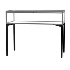 Keepsake   48"W x 10"H x 24"D  Table Top Four Leg Case, Hinged Top, Satin Finish
