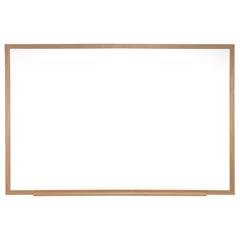 M1 Porcelain Magnetic Whiteboard, Wood Frame, 4'H x 7' 4"W