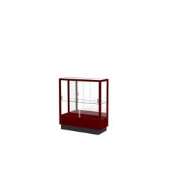 Heritage 36"W x 40"H x 14"D Counter Case, Mirror Back, Hardwood Cordovan Finish