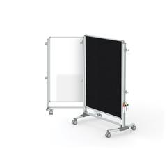 57⅜" x 40⅜" Nexus Jr. Partition - 2-Sided Mobile Porcln Magn WB/ Fabric TB Black