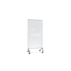 Ghent Pointe Magnetic Mobile Glassboard, White Painted Glass w/ Silver Frame, 77" H X 36" W