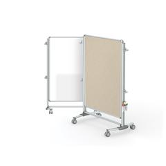 57⅜" x 40⅜" Nexus Jr. Partition - 2-Sided Mobile Porcln Magn WB/ Fabric TB Beige
