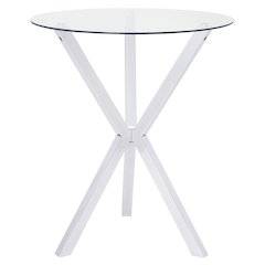 Denali Round 35-inch Glass Top Bistro Bar Table Chrome