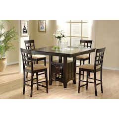 Gabriel 5-piece Square Counter Height Dining Set Cappuccino
