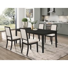 Louise 5-piece Rectangular Extension Leaf Dining Set Black