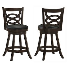 Calecita Wood Swivel Counter Stool Cappuccino (Set of 2)