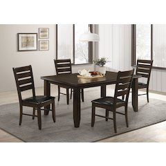 Dalila 5-piece Rectangular Dining Table Set Cappuccino