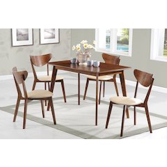 Kersey 5-piece Rectangular Dining Table Set Chestnut