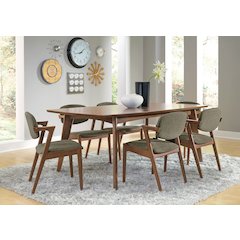Malone 7-piece Rectangular Dining Table Set Dark Walnut
