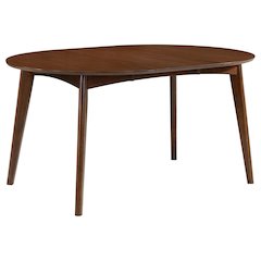 Elegant Oval Dining Table – Walnut Mid-Century Table with Extension Leaf