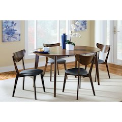 Jedda 5-piece Oval Dining Table Set Dark Walnut