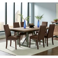 Spring Creek 7-piece Rectangular Dining Table Set Chocolate