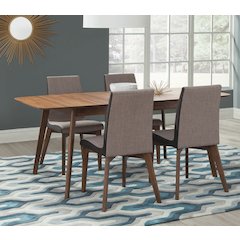 Redbridge 5-piece Rectangular Dining Set Natural Walnut