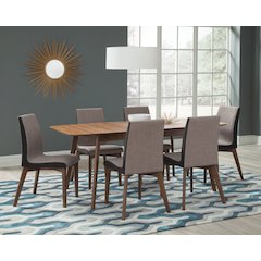 Redbridge 7-piece Rectangular Dining Set Natural Walnut
