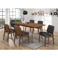Redbridge Rectangular 7-piece Dining Set Natural Walnut