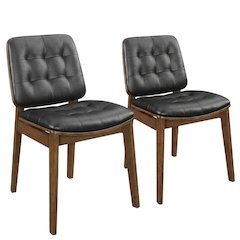 Polyester Upholstered Mid-Century Modern Dining Side Chair, Set of 2