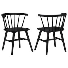 Jeffries Windsor Wood Dining Side Chair Black (Set of 2)