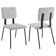Calla Fabric Upholstered Dining Side Chair Grey (Set of 2)