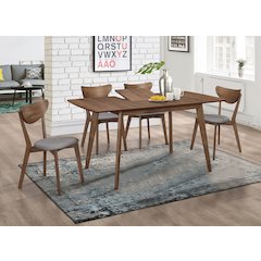 Alfredo 5-piece Butterfly Leaf Dining Set Natural Walnut