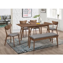 Alfredo 6-piece Butterfly Leaf Dining Set Natural Walnut