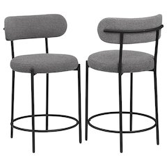 Viola Boucle Upholstered Counter Chair Grey (Set of 2)