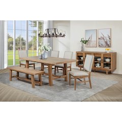 Middleton 6-piece Extension Leaf Dining Set Brown and Beige