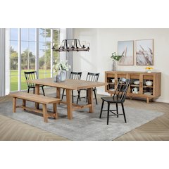 Middleton 6-piece Extension Leaf Dining Set Brown and Black
