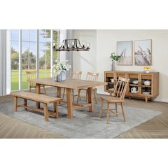 Middleton 6-piece Extension Leaf Dining Set Natural Brown
