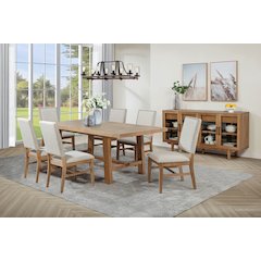 Middleton 7-piece Extension Leaf Dining Set Brown and Beige