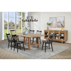 Middleton 7-piece Extension Leaf Dining Set Brown and Black