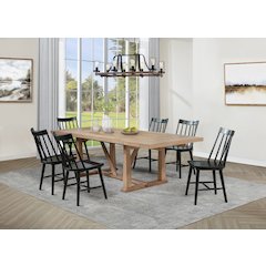 Middleton 7-piece Extension Leaf Dining Set Brown and Black