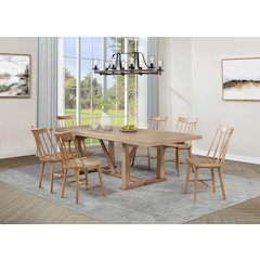 Middleton 7-piece Extension Leaf Dining Set Natural Brown