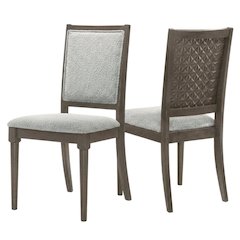 Polyester-Upholstered Mid-Century Modern Dining Side Chair, Dark Brown, Set of 2
