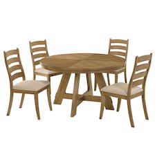 Danvers 5-piece Dining Table Set Brown Oak and Latte