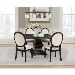 Twyla 5-piece Round Wood Dining Room Table Set Dark Cocoa