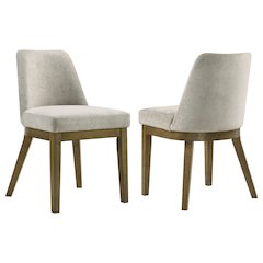 Castlewood Upholstered Dining Side Chair Brown Oak (Set of 2)