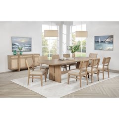 Kailani 9-piece Rectangular Wood Dining Table Set Beige Oak