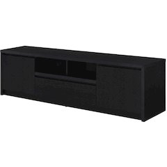 Black 78-Inch TV Stand with Engineered Wood Media Console and Contemporary Style