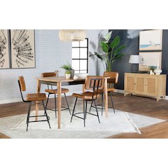 Partridge 5-piece Counter Dining Set Sheesham and Camel