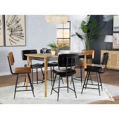 Partridge 7-piece Counter Dining Set Espresso and Camel