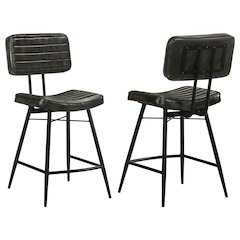 Partridge Leather Counter Chair Antique Espresso (Set of 2)