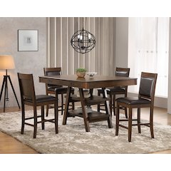 Dewey 5-piece Rectangular Dining Table Set Walnut