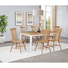 Andrews 7-piece Rectangular Dining Set Light Ash and White