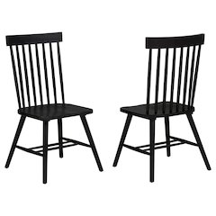 Andrews Windsor Spindle Back Dining Side Chair Black