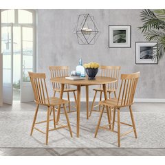 Andrews 5-piece Round Counter Height Dining Set Light Ash