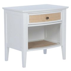 White 1-Drawer Nightstand with Coastal Style and Tipover Restraint Device