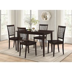 Gomez 5-piece Rectangular Dining Table Set Cappuccino