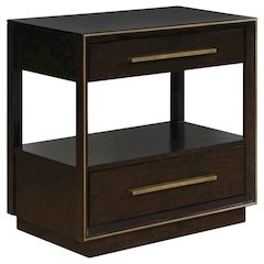 Contemporary Brown Nightstand with Smoked Peppercorn Finish for Bedroom