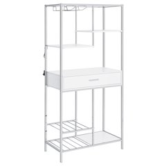 Figueroa 5-shelf Wine Storage Bar Cabinet White High Gloss
