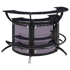 Dallas 3-piece Curved Freestanding Home Bar Cabinet Black